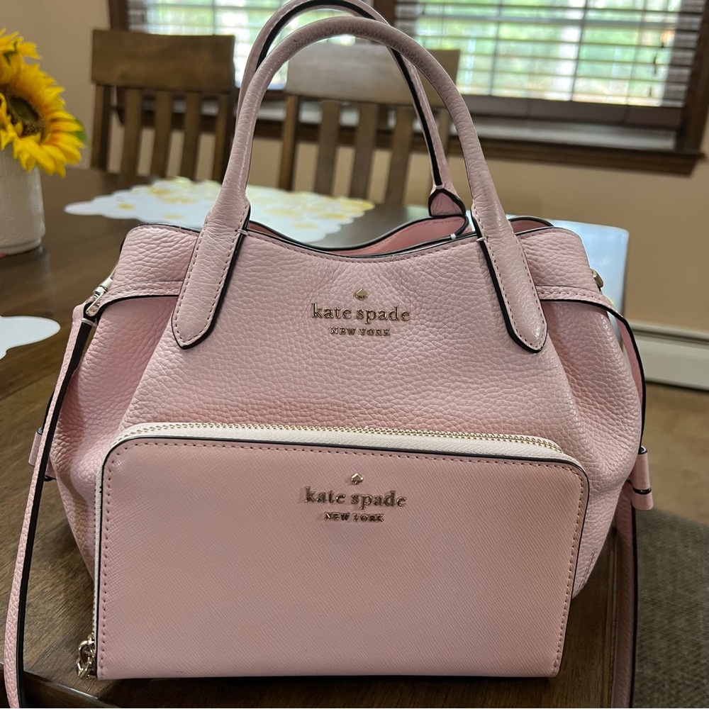 Kate Spade Dumpling Large Pink Satchel Purse and Pink Wallet